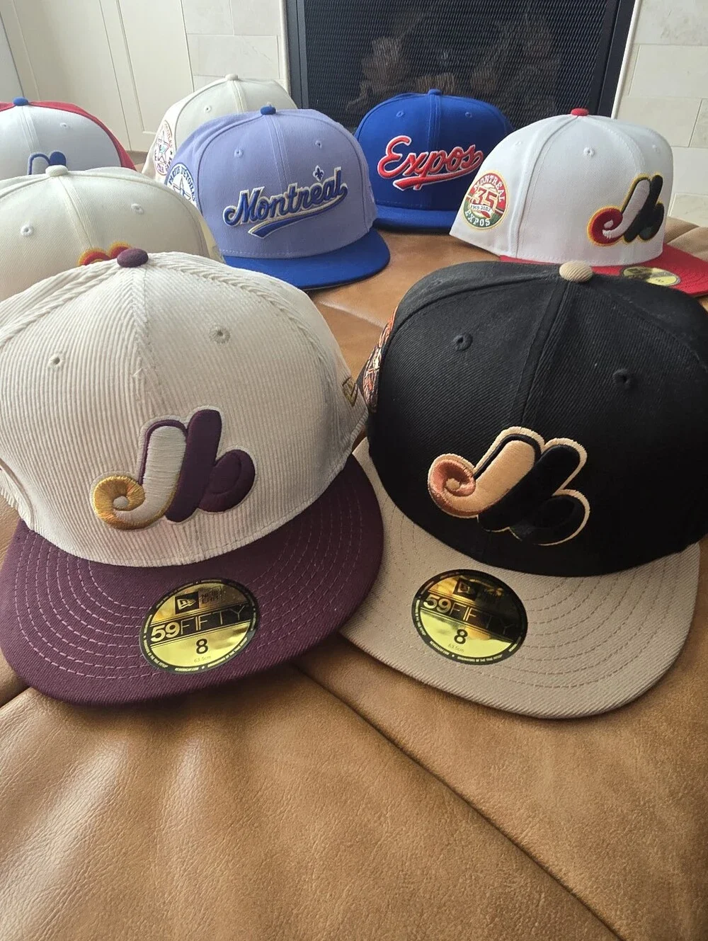 Lot Of 9 Montréal Expos New Era 5950 MLB Baseball Hats Size 8